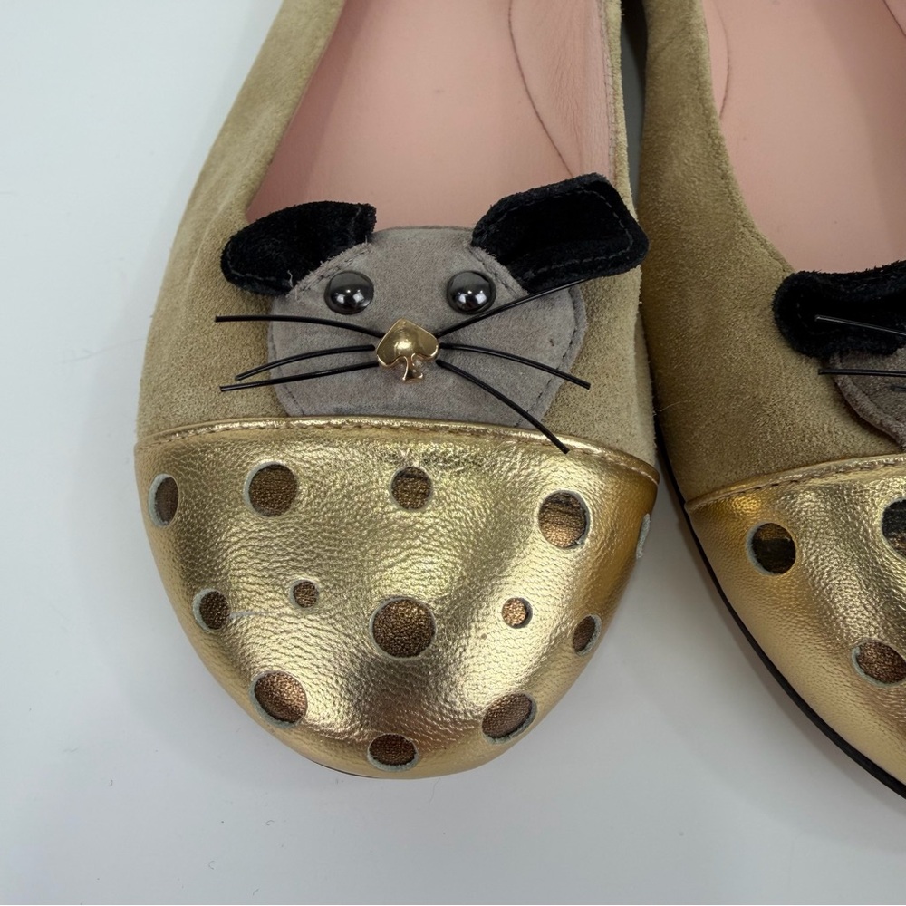 Kate Spade Walt Mouse Ballet Flats Suede Novelty Shoes Size 8 - Picture 8 of 12